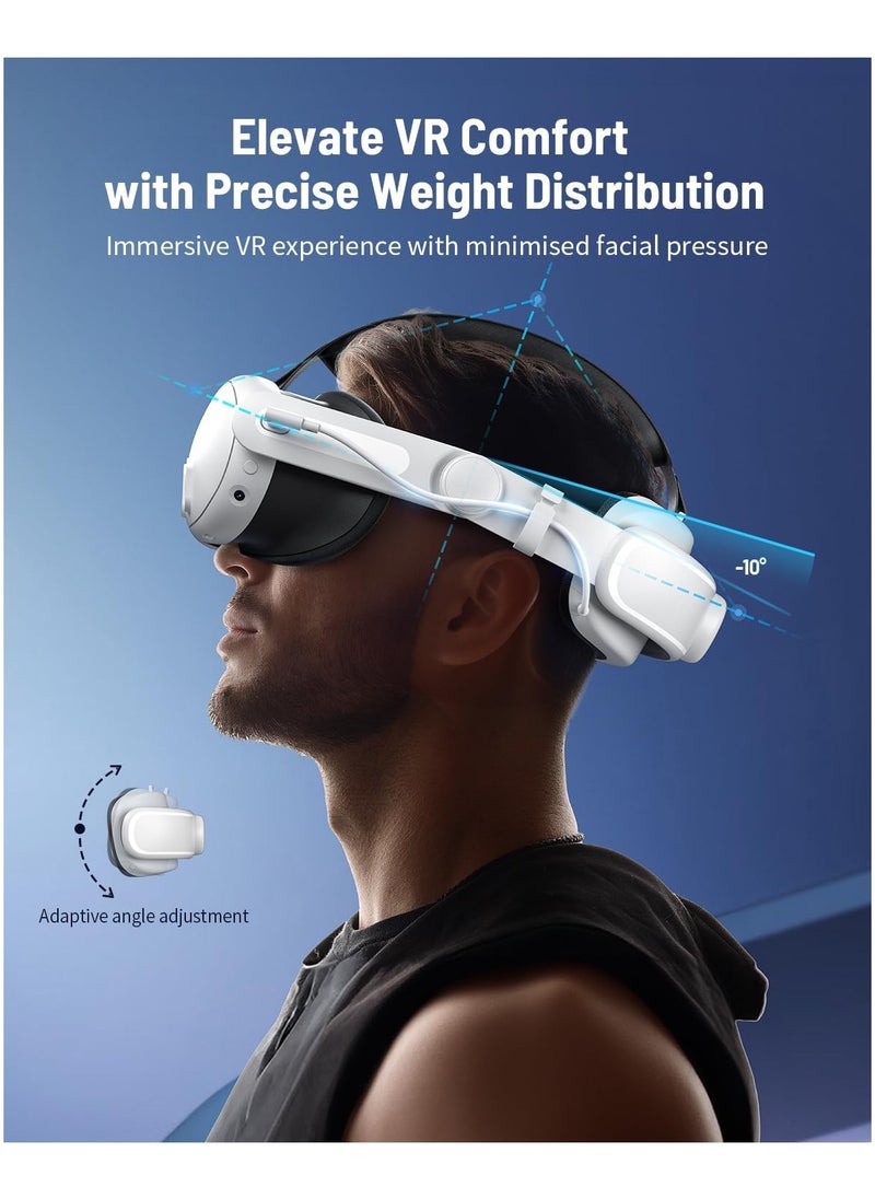 Head Strap with Battery for Meta Quest 3, Comfortable Replacement 6000 mAh Elite Strap Compatible with Oculus Quest 3 Accessories, VR Headset Flip-Up Adjustable for Extended Playtime