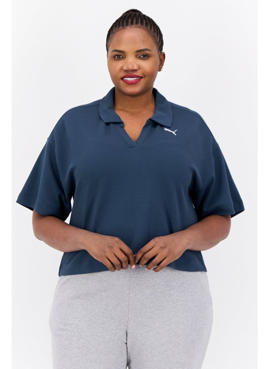 PUMA Women Sportswear Fit Short Sleeves Outdoor Tops, Dark Midnight Blue  - Image 1