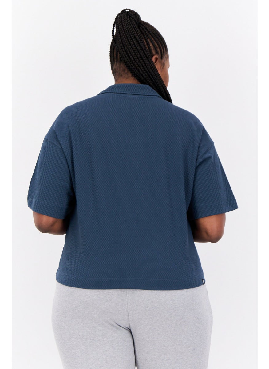 PUMA Women Sportswear Fit Short Sleeves Outdoor Tops, Dark Midnight Blue  - Image 3