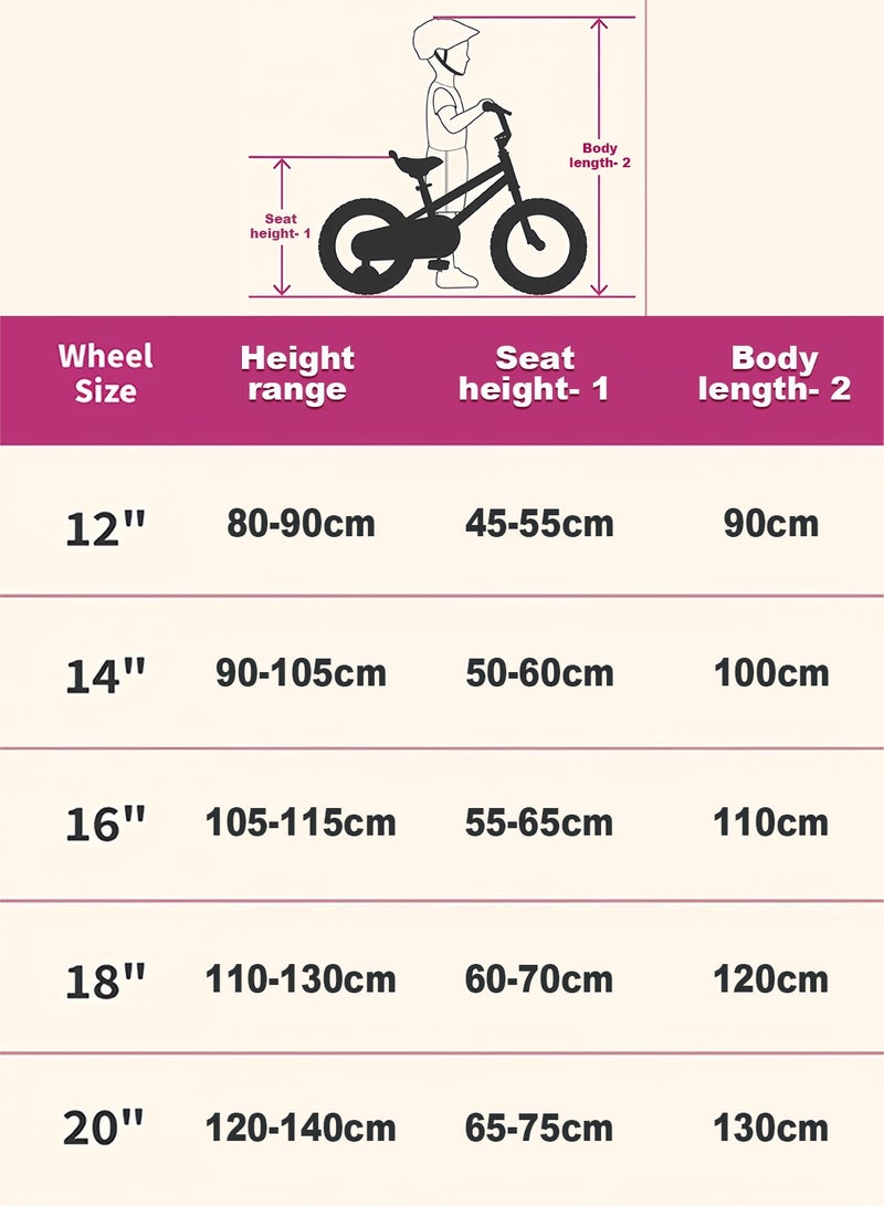 MaBaby 16 inch Kids Bike, with Flashing Training Wheels and Water Bottle, Adjustable Seat and Handlebars, Bicycle for Kids and Toddlers Boys and Girls(Pink) - Image 4