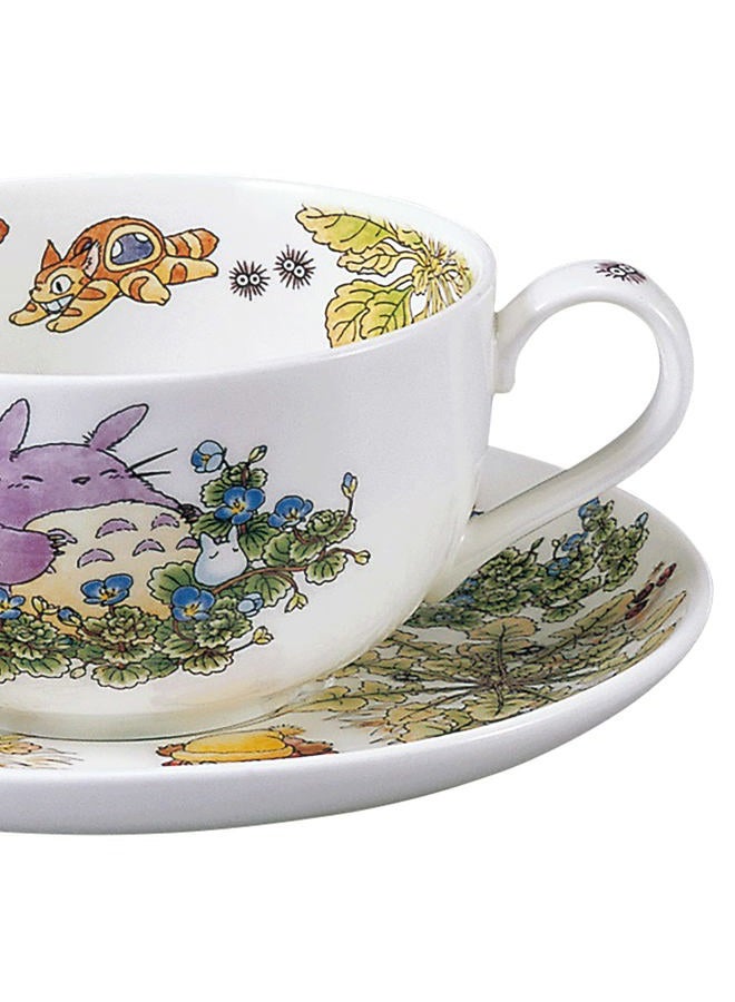Noritake T97285A/4660-1 My Neighbor Totoro Milk Tea Cup & Saucer, 11.8 fl oz (325 cc), Large Dog Fuguri, Microwave Safe, 1 Guest, Bone China - Image 3