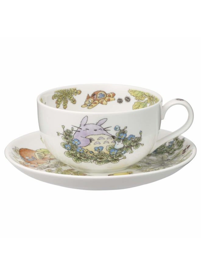Noritake T97285A/4660-1 My Neighbor Totoro Milk Tea Cup & Saucer, 11.8 fl oz (325 cc), Large Dog Fuguri, Microwave Safe, 1 Guest, Bone China - Image 2