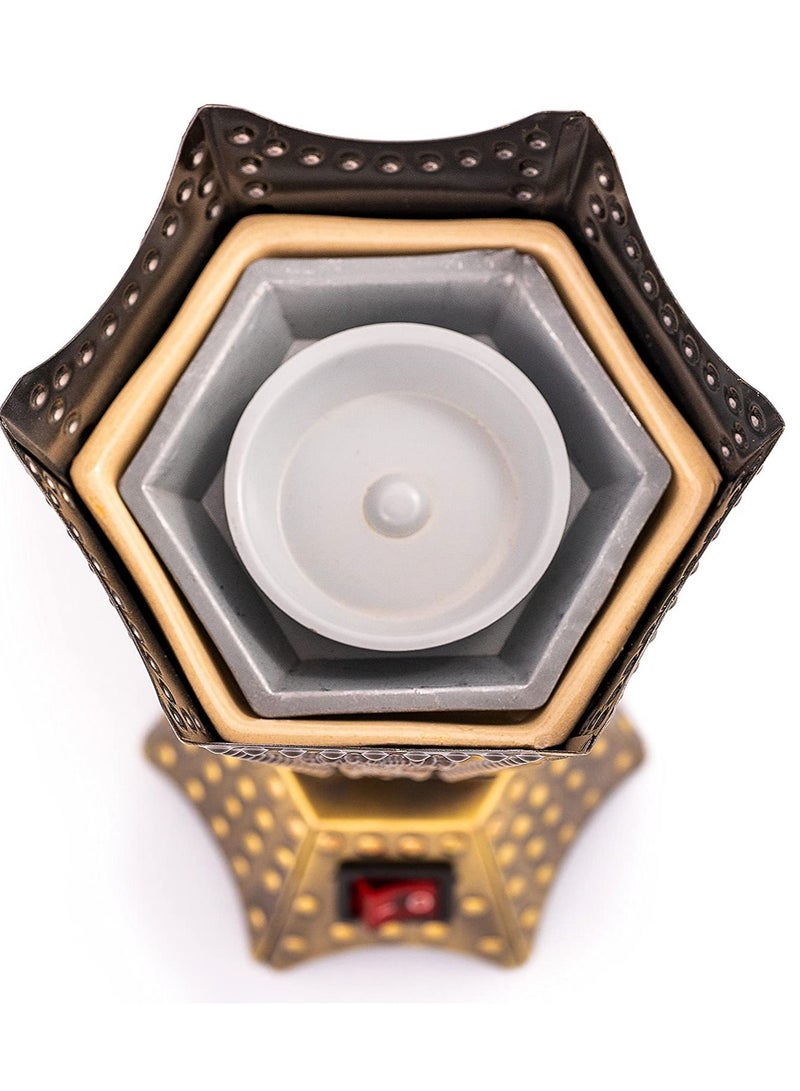 صقوير مبخرة كهربائية / دخان / مبخرة / مبخرة عود / مبخرة (ذهبي) -4 شكل زاوية - Image 4