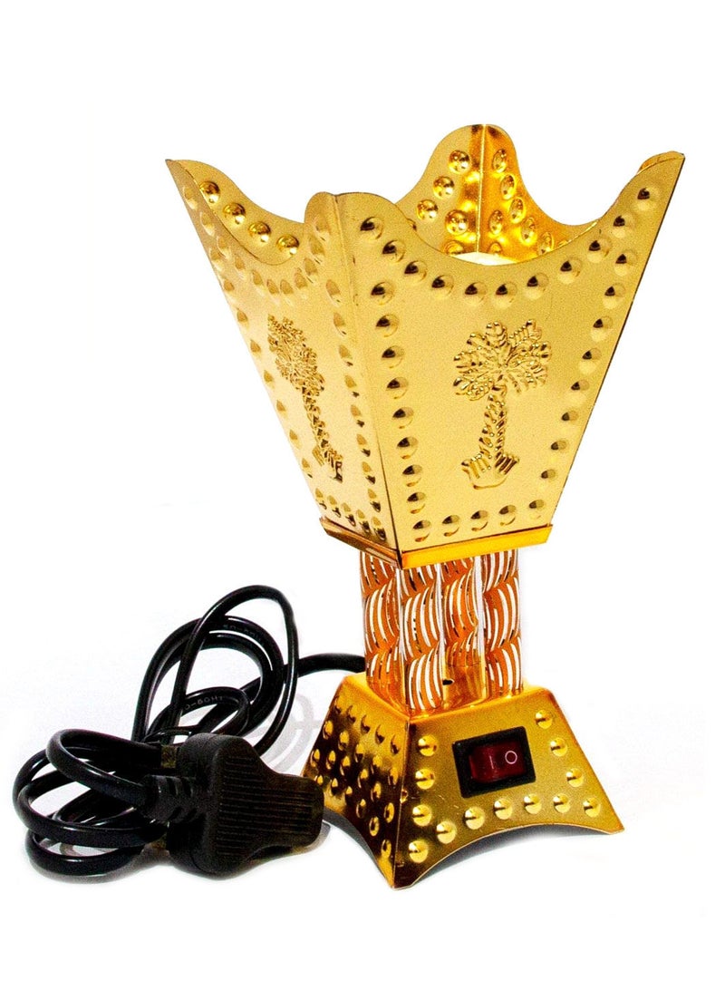 صقوير مبخرة كهربائية / دخان / مبخرة / مبخرة عود / مبخرة (ذهبي) -4 شكل زاوية - Image 1