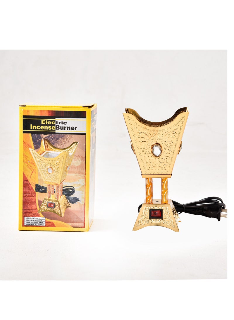 صقوير مبخرة كهربائية / دخان / مبخرة / مبخرة عود / مبخرة (ذهبي) -4 شكل زاوية - Image 3