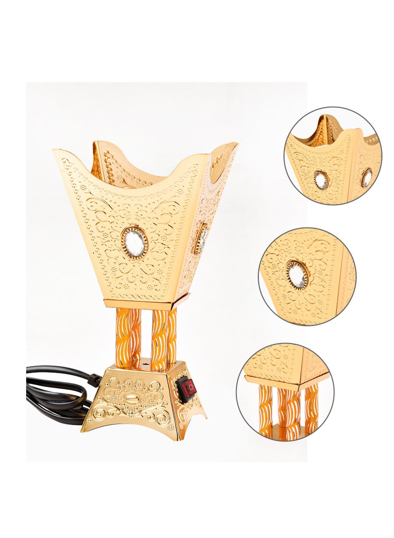 صقوير مبخرة كهربائية / دخان / مبخرة / مبخرة عود / مبخرة (ذهبي) -4 شكل زاوية - Image 2