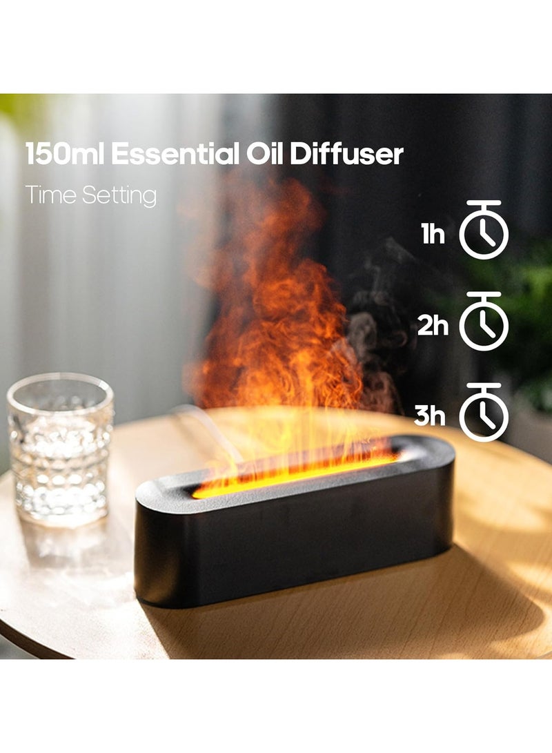 SKAFA Flame Air Humidifier | Flame Air Diffuser | RGB Night Light Desktop USB Humidifier | Aromatherapy Essential Oil Diffuser for Home, Office & Bedroom (Auto-off-150ML) (BLACK) - Image 4