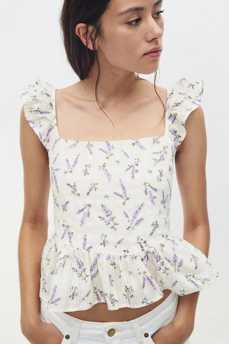 H&M Tie-detail peplum blouse