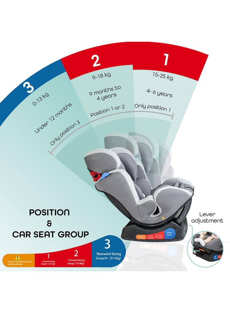 Moon Hefty Baby Car Seat Baby Group(0,1,2) - Light Grey - Image 2