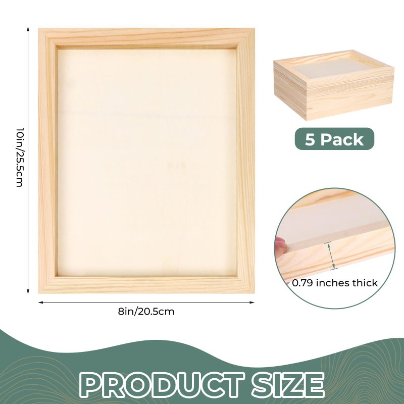 FSWCCK 5 Pack 8 x 10 inch Wood Panel Boards, Unfinished Wood Canvas Panels for Crafts, Painting Canvas, DIY Art Projects, Pouring, Arts Use with Oils, Acrylics - Image 2