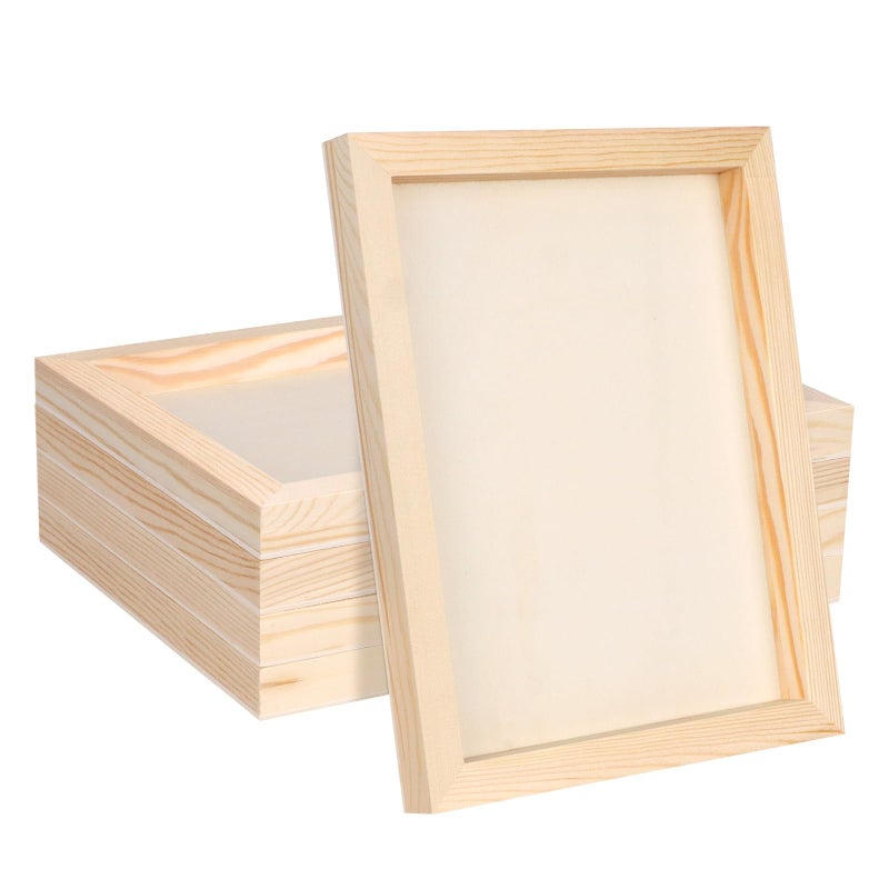FSWCCK 5 Pack 8 x 10 inch Wood Panel Boards, Unfinished Wood Canvas Panels for Crafts, Painting Canvas, DIY Art Projects, Pouring, Arts Use with Oils, Acrylics - Image 1