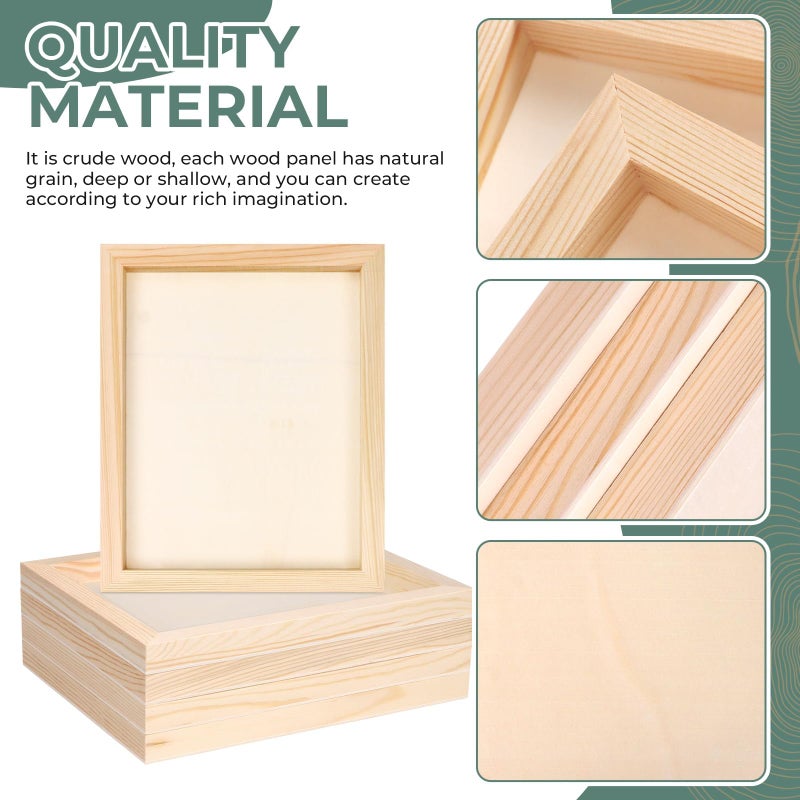 FSWCCK 5 Pack 8 x 10 inch Wood Panel Boards, Unfinished Wood Canvas Panels for Crafts, Painting Canvas, DIY Art Projects, Pouring, Arts Use with Oils, Acrylics - Image 3