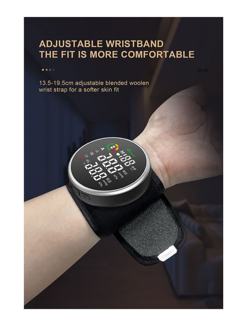 REALBLAD Wrist-Type Blood Pressure Monitor with Intelligence Voice Broadcasting and Dual User Memory – Easy-to-Use with Comprehensive LED Screen and Durable Lithium Battery (BLACK) - Image 1