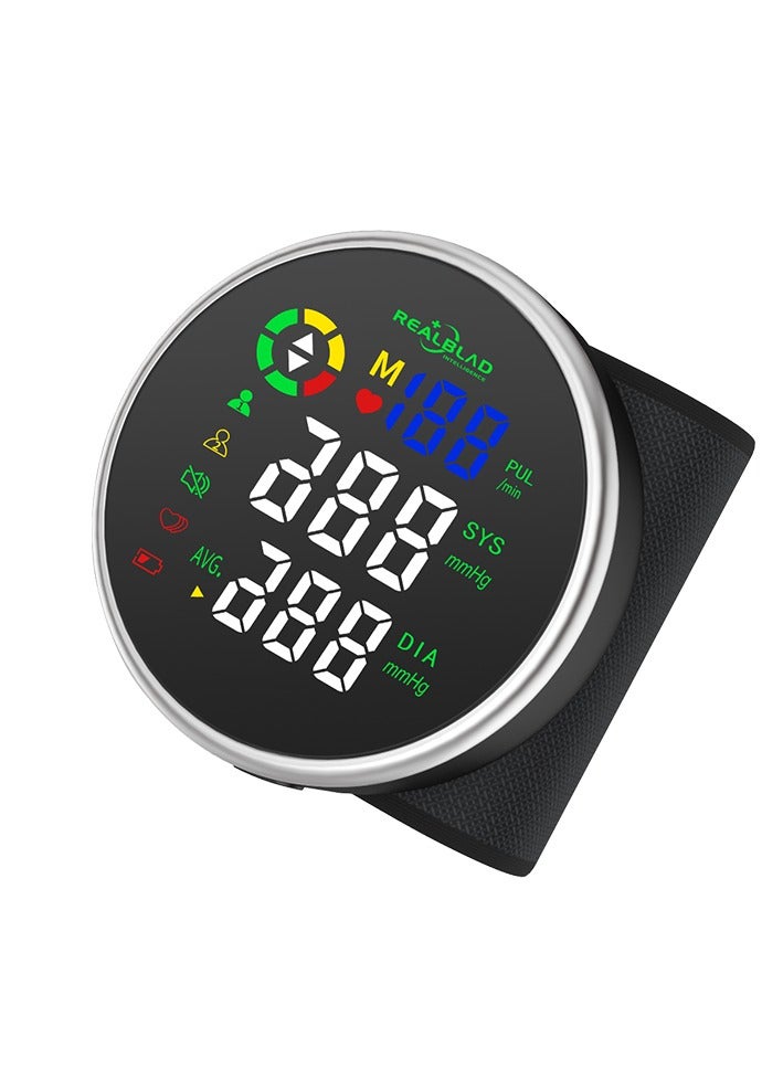REALBLAD Wrist-Type Blood Pressure Monitor with Intelligence Voice Broadcasting and Dual User Memory – Easy-to-Use with Comprehensive LED Screen and Durable Lithium Battery (BLACK) - Image 3