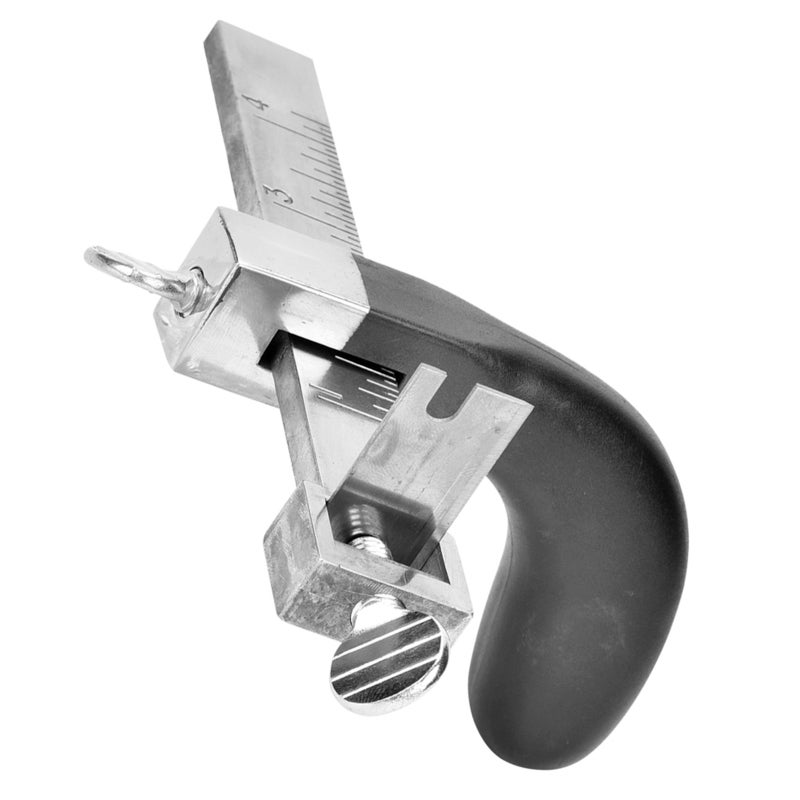 Leather Strap Cutter: 4In Wide Cutting Capacity, Durable High-Quality Material, Comfortable Aluminium Handle - Polished Head With Pre-Marked Measurements, Hand Cutting Tool for Leather Craft Professio - Image 1