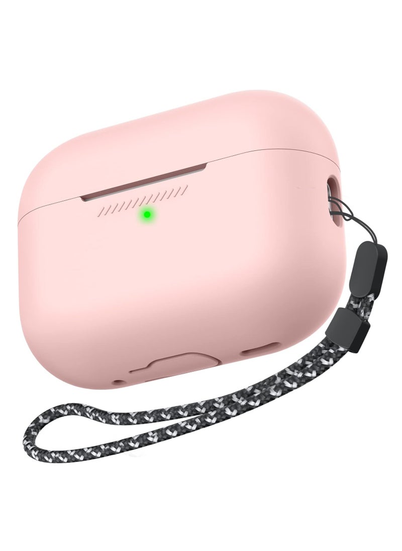 Generic AirPods Pro 2nd Generation Soft Silicone Case Cover Full Body Shockproof Covers with Anti-Lost Hand Strap  - Image 1