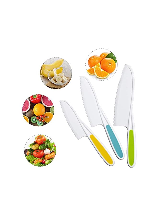 Raxoom Pieces Kids Kitchen Knife Set Plastic Knife - Kids Chef Nylon Knives Children's Safe Cooking for Fruit, Bread, Cake, Salad, Lettuce Knife - Image 3