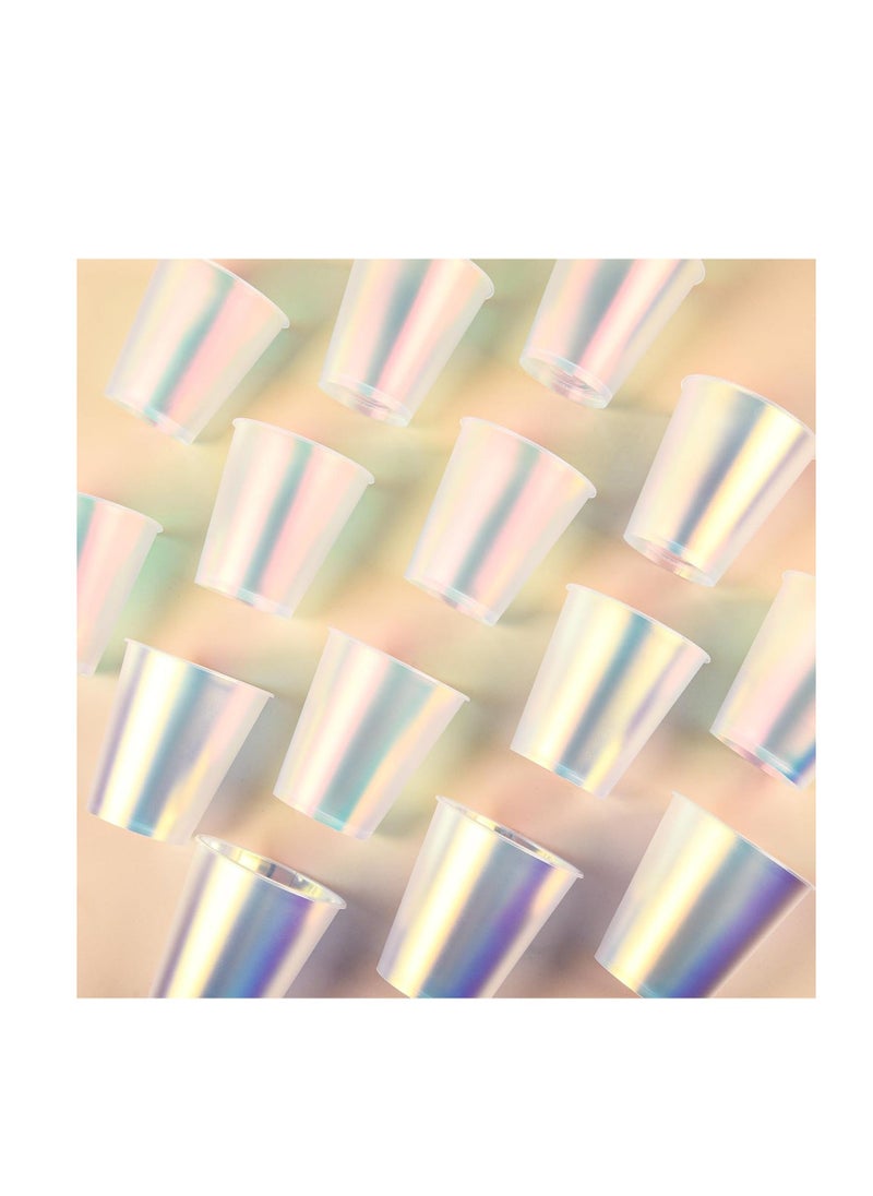 Gradient Plastic Cups, 25pcs Gradient Plastic Cups, Disposable Shiny Party Cups 12 oz Holographic Drinkware for Disco Party Decorations Birthday Wedding Bachelorette Party Favors