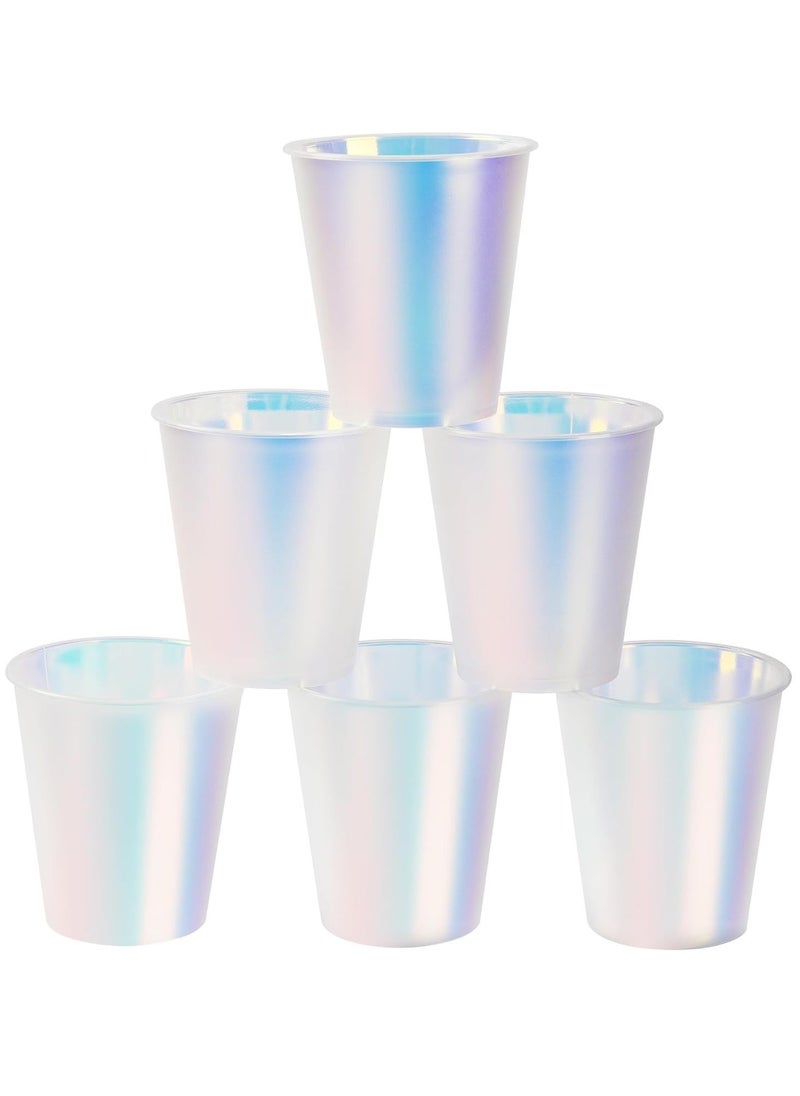 Gradient Plastic Cups, 25pcs Gradient Plastic Cups, Disposable Shiny Party Cups 12 oz Holographic Drinkware for Disco Party Decorations Birthday Wedding Bachelorette Party Favors