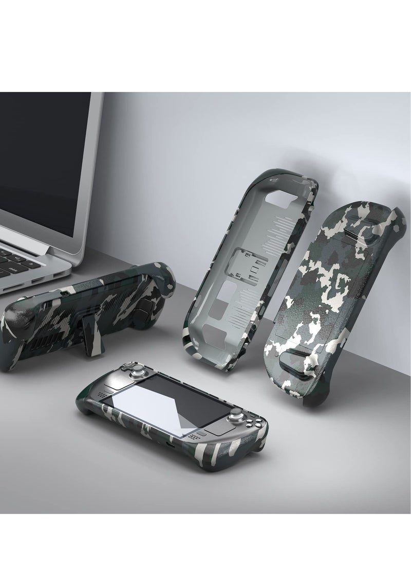 SYOSI - Steam Deck Case Upgraded Full Protector Case with Detachable Front Cover and Kickstand for Valve Steam Deck Shock Absorption Anti Scratch TPU Rugged Armor designed for Steam Deck case Camouflage - Image 1