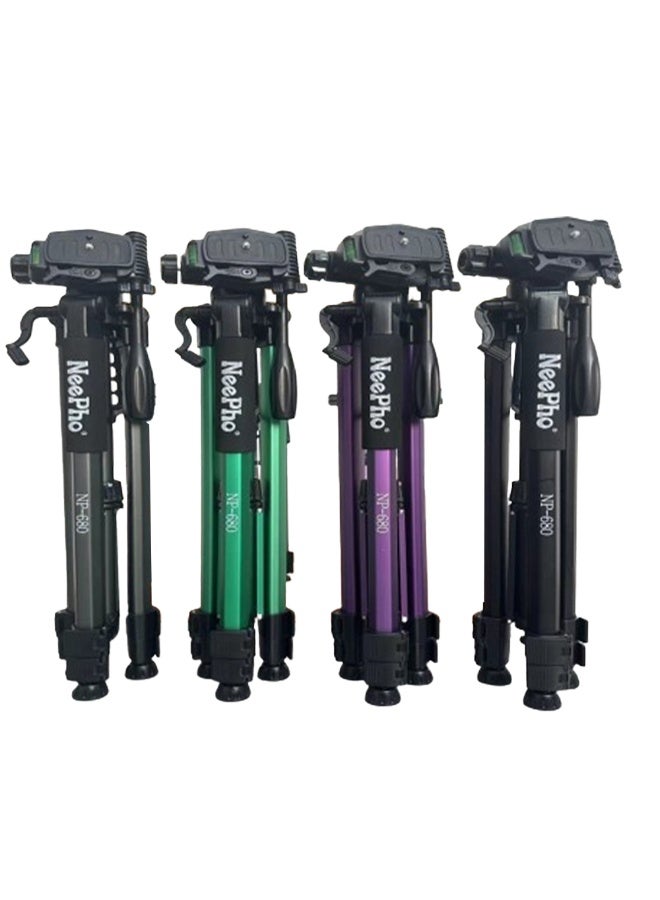 NeePho Professional Heavy Duty Tripod NP-680  , Heavy Duty Design to Hold Large Lenses, Adjustable Height, Multi-Section Legs with Secure Lock, Stable Base with Weight Hook, Precision Head for Motion Control, Lightweight Aluminum or Carbon Material Suitable for Studio and Outdoor Shooting, Superior Stability and Perfect Shooting Angles Anywhere - Black  - Image 4