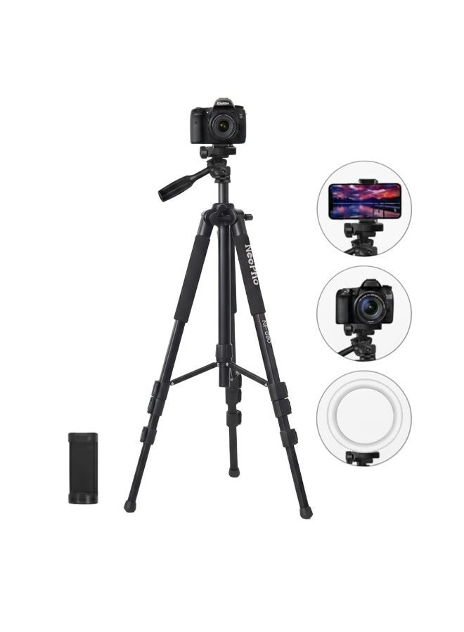 ني فو حامل ثلاثي القوائم NP-680، حامل ثلاثي القوائم احترافي عالي التحمل، حامل كاميرا قابل للتعديل من الألومنيوم/الكربون مع قفل آمن وقاعدة مستقرة، رأس دقيق للتحكم السلس، مثالي للاستوديو والتصوير الفوتوغرافي في الهواء الطلق والبث المباشر - Image 1