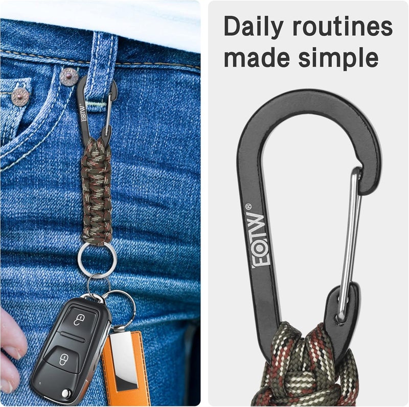 EOTW Paracord Keychain for Men Women Paracord Carabiner Backpack Keychain with Aluminum Clip for Camping Hiking Outdoor Gear - Image 3