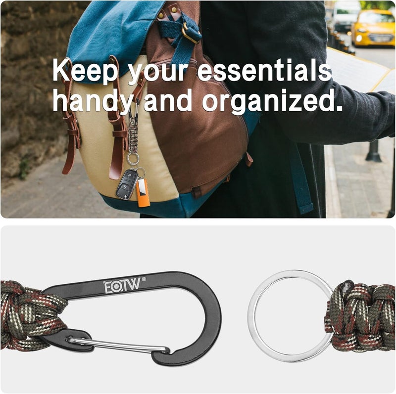 EOTW Paracord Keychain for Men Women Paracord Carabiner Backpack Keychain with Aluminum Clip for Camping Hiking Outdoor Gear - Image 4