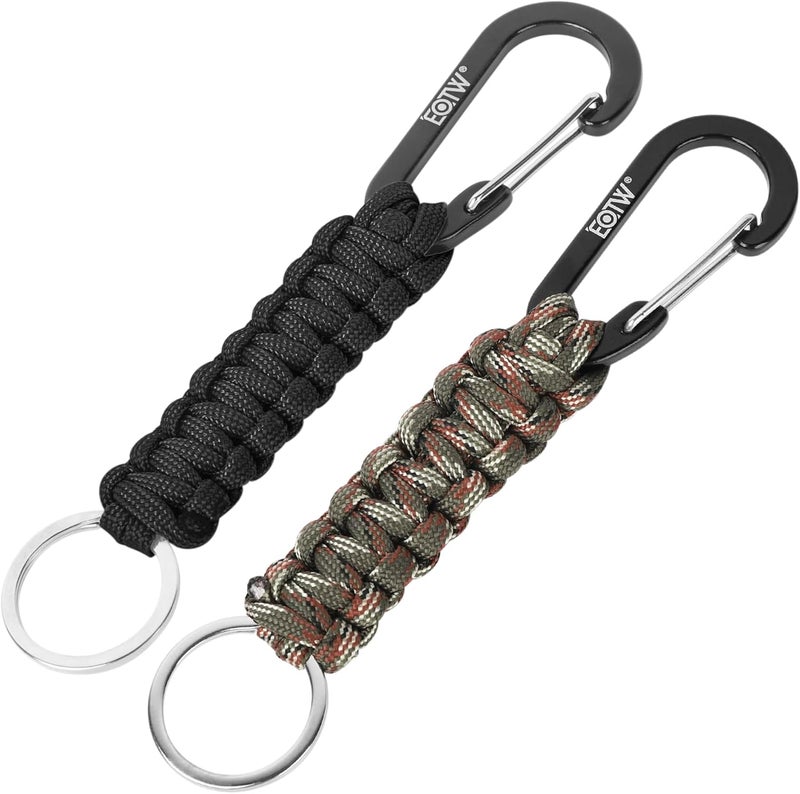 EOTW Paracord Keychain for Men Women Paracord Carabiner Backpack Keychain with Aluminum Clip for Camping Hiking Outdoor Gear - Image 1