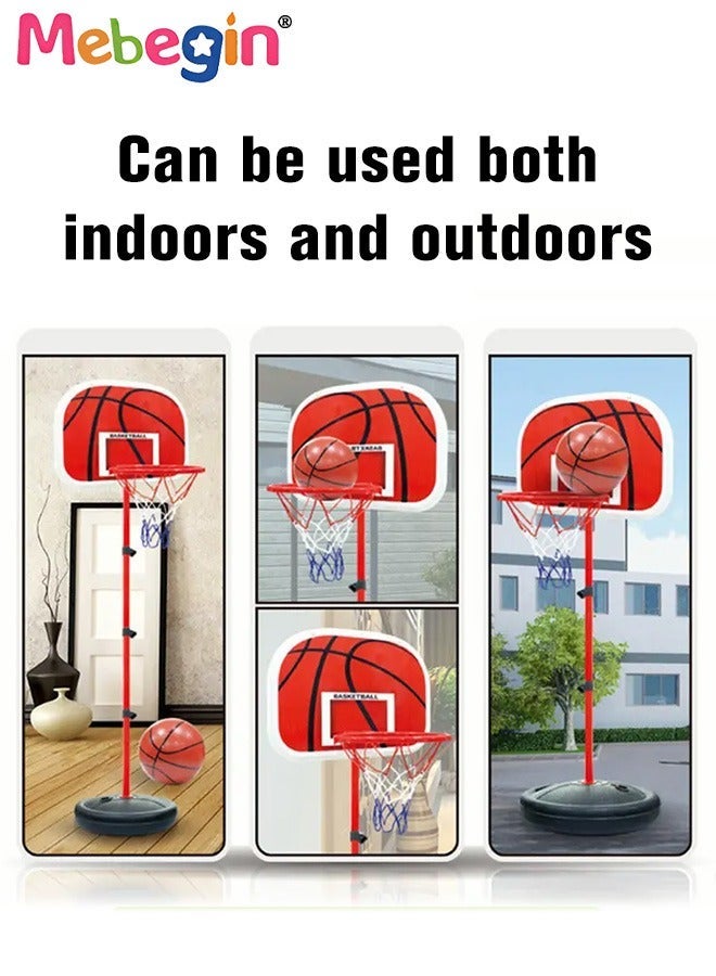 طقم طوق حامل كرة السلة 175 سم، حامل سلة أطفال يشمل كرة ومنفخ، حامل كرة سلة قابل للتعديل، هدف طوق حامل السلة، لعبة نشاط رياضي ممتع في الهواء الطلق - Image 4