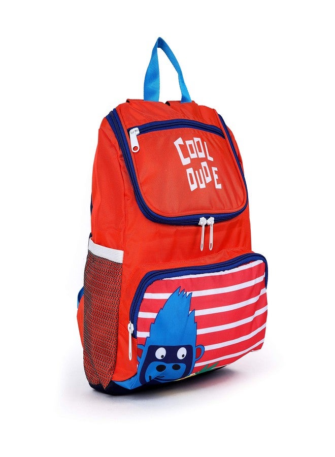 Gear Cool Dude Kids 13 Inch 10 Ltrs Camelia Orange School Standard 2 Compartment Backpack (Kbpcoldude053) - Image 2