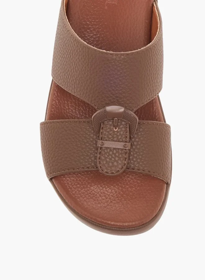 LBL by Shoexpress Boys Textured Slip-On Arabic Sandals With Buckle Accent
