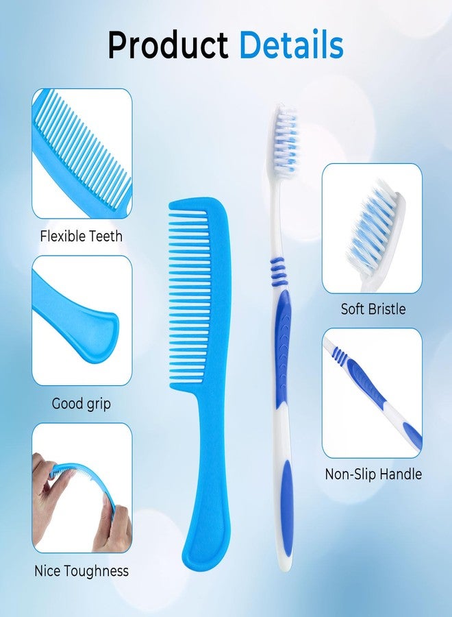 Zhjianup Travel Size Disposable Toothbrushes with Toothpaste Dental Floss Picks and Comb in Bulk, Individually Wrapped Soft Bristle Hygiene Kits, for Hotel Charity Homeless Shelter in 5 Colors (100) - Image 2