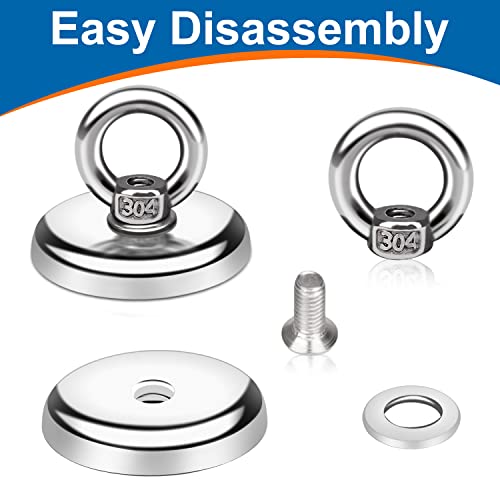 E BAVITE Magnetic Hooks, 100 LB（45KG） Heavy Duty Magnets with Countersunk Hole Eyebolt, Perfect for Home, Kitchen, Workplace, Office and Garage, Pack of 10 - Image 3