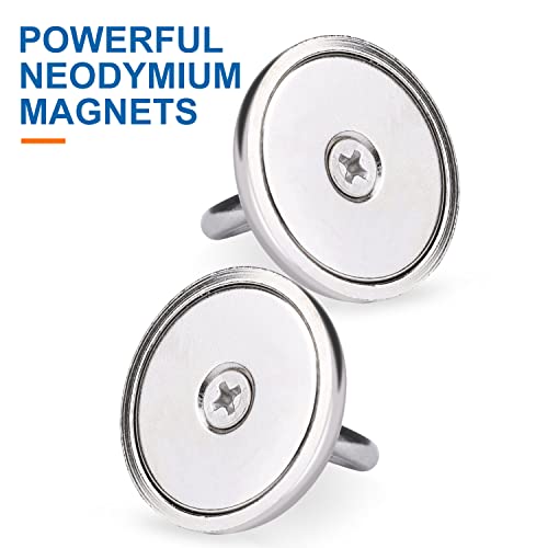 E BAVITE Magnetic Hooks, 100 LB（45KG） Heavy Duty Magnets with Countersunk Hole Eyebolt, Perfect for Home, Kitchen, Workplace, Office and Garage, Pack of 10 - Image 2