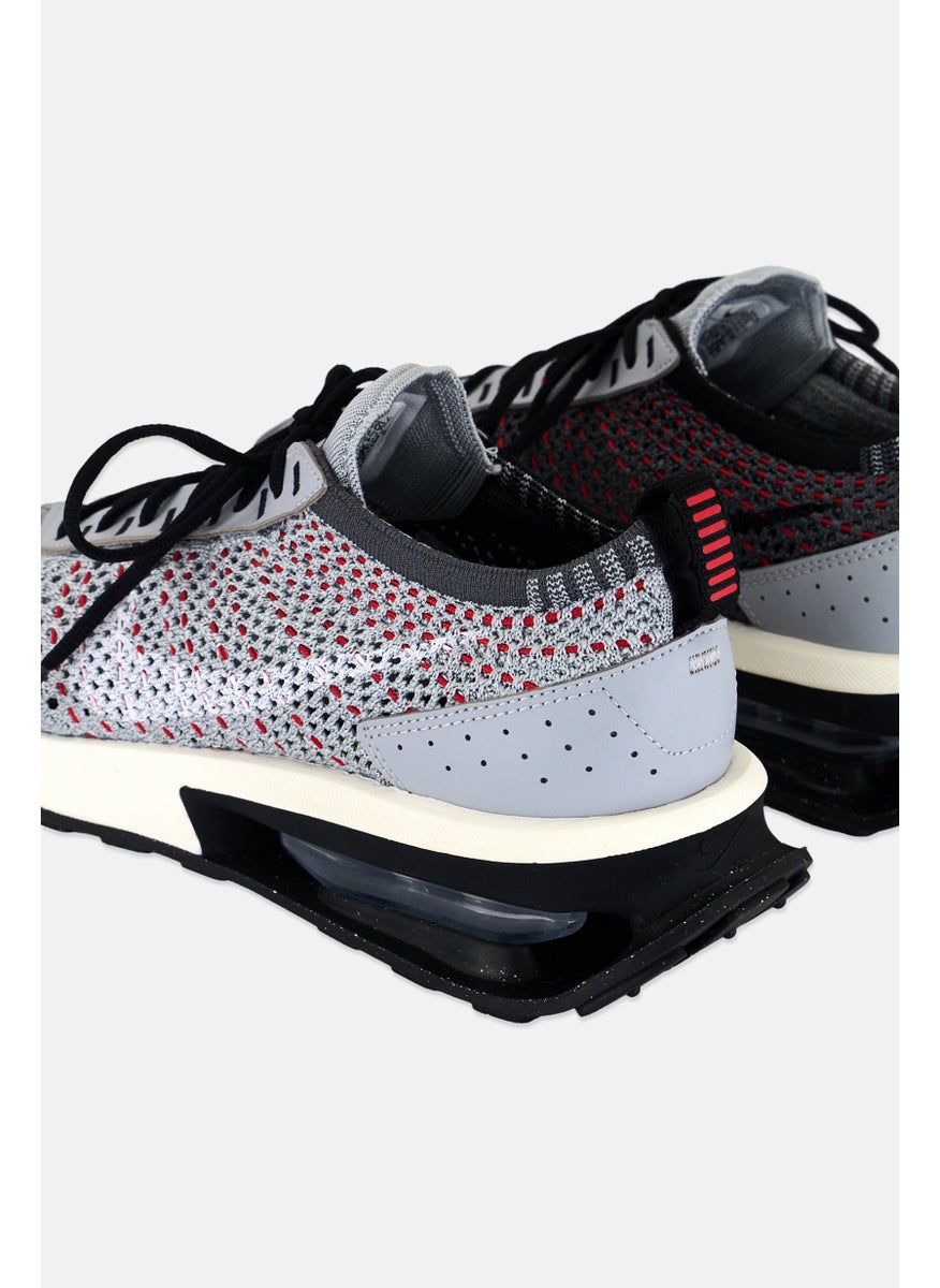 Nike - Men Air Max Flyknit Racer Lace Up Running Sports Shoes, Grey - Image 1
