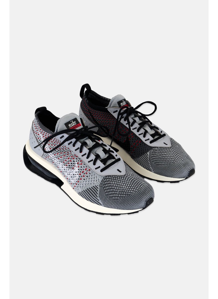 Nike - Men Air Max Flyknit Racer Lace Up Running Sports Shoes, Grey - Image 1