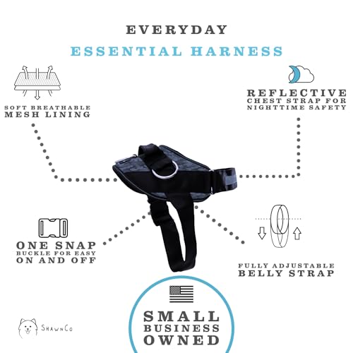 ShawnCo Essential Dog Harness, No-Pull Pet Vest with 3 Leash Clips, No Choke, Reflective, Adjustable and Padded, for Easy Walking and Training for Small, Medium and Large Dogs (Dark Camo, Medium) - Image 2