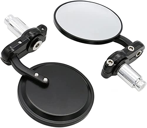 JoySee Universal Black 3 Round 78 motorcycle mirrors for handlebars Handle Bar End Rearview Convex Mirrors Inceased Vision Side for For Harley Davidson Honda Indian Kawasaki Suzuki Triumph and Yamaha - Image 1
