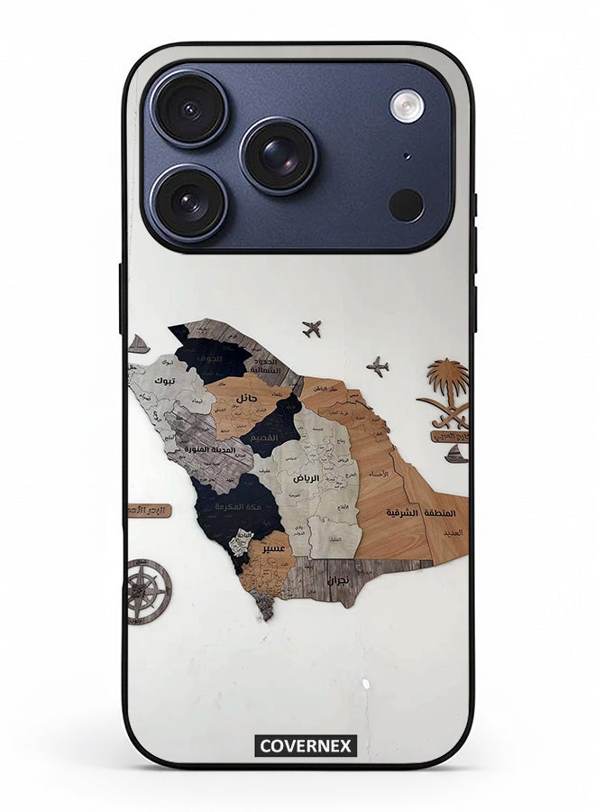 Covernex Apple iPhone 17 Pro Protective Case Cover Printed Featuring Saudi Arabia Regional Map - Image 2