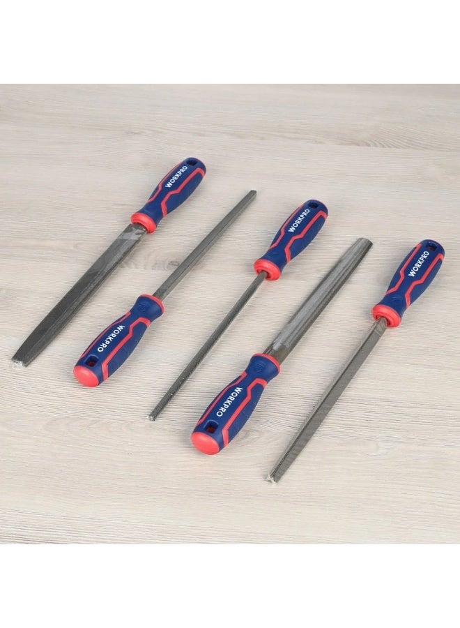 WORKPRO 5-Piece File Set – 200mm Metal Files for Precision Finishing & Shaping - Image 3