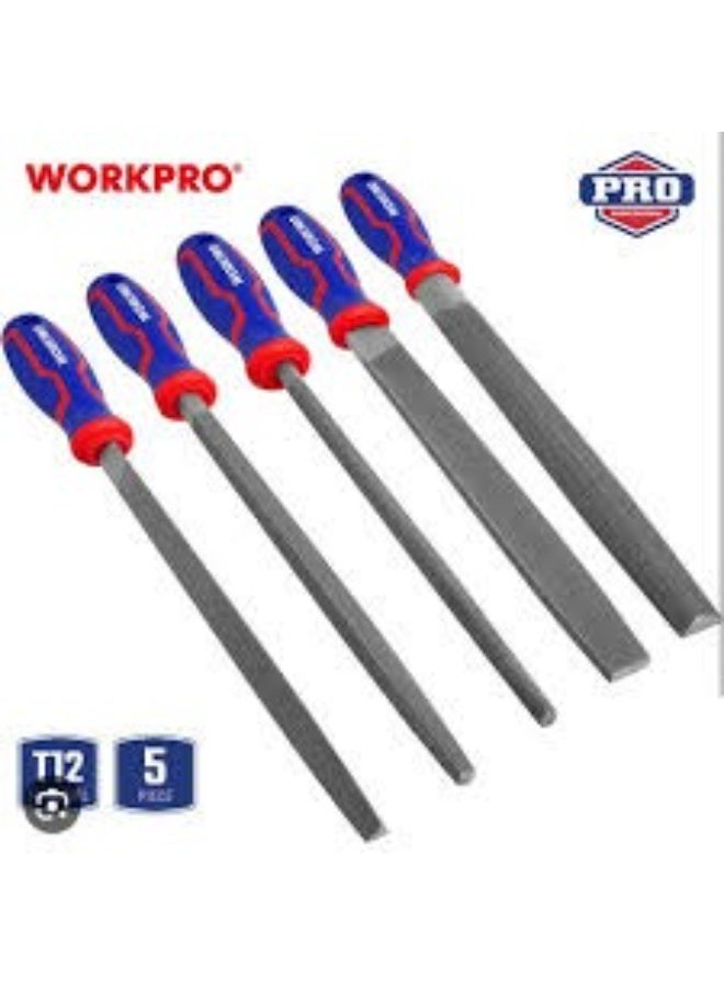 WORKPRO 5-Piece File Set – 200mm Metal Files for Precision Finishing & Shaping - Image 1
