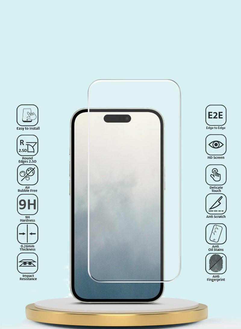 GMAX Apple iPhone 16 2024 GMAX Premium Series Curved Edges 9H 2.5D Tempered Glass Screen Protector - Clear - Image 2