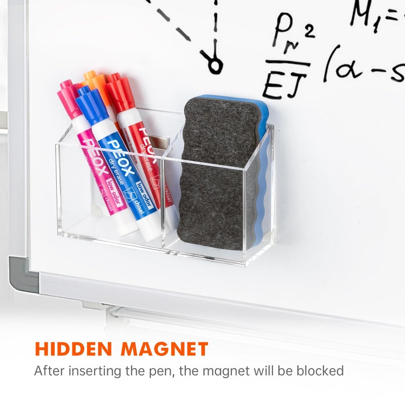 BEYGORM Magnetic Dry Erase Marker Holder for Whiteboard,Non-slip Acrylic Magnet Pen Holder for Fridge Refrigerator,Locker Organizer for Work,Locker Accessories,Pencil Cup for Desk,Marker Organizer - Image 4