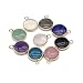 LE SKY 12 Pcs Natural Stone Pendants Round Shape Healing Chakra Polished Crystal Quartz Agate Stone Accessories for Jewelry Making Necklace Earrings - Image 2