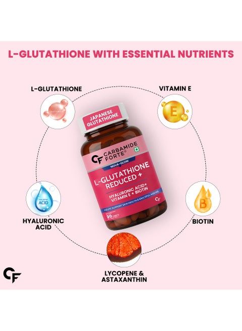 l glutathione with lycopene CARBAMIDE FORTE L Glutathione Reduced + 500mg Tablets For Skin Heath | L Glutathione With Hyaluronic Acid, Vitamin E, Lycopene & Biotin– 30 Veg Tablets | Best Price KSA