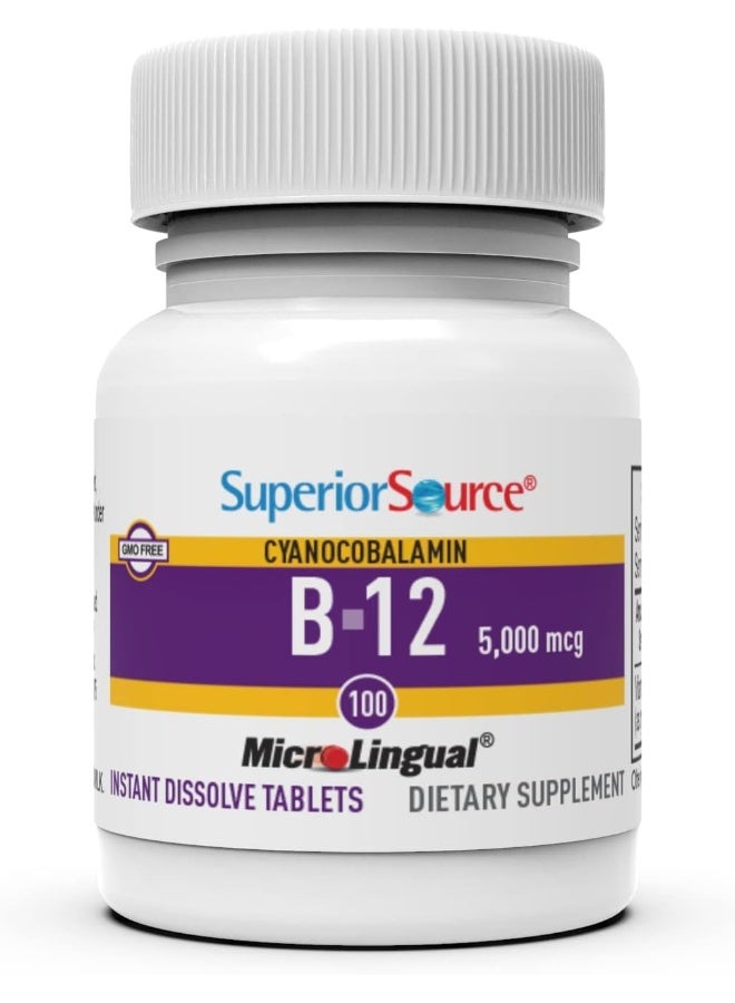 Superior Source Vitamin B12 Cyanocobalamin 5000 mcg Tablets for Adults - Image 3