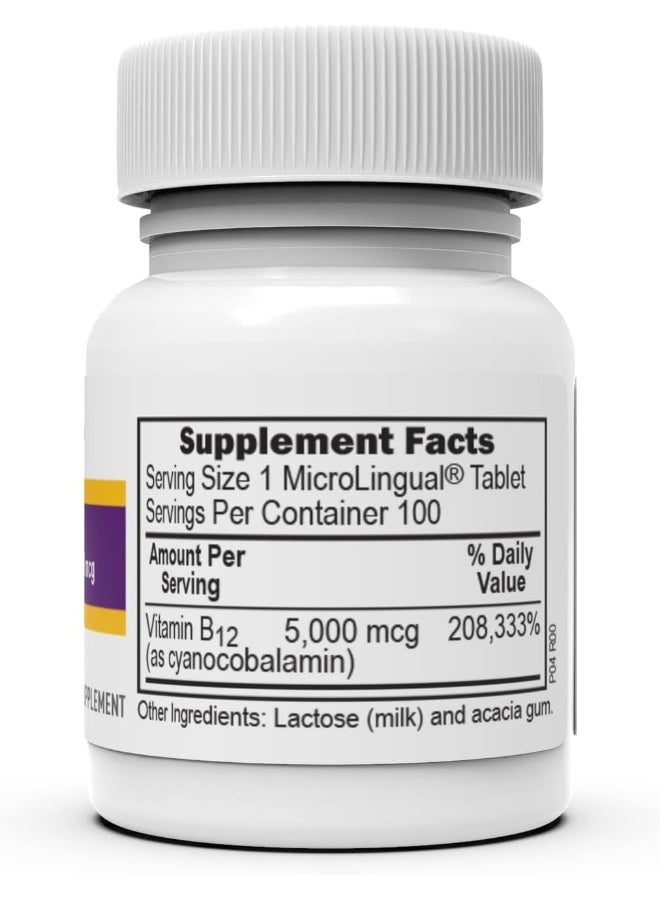 Superior Source Vitamin B12 Cyanocobalamin 5000 mcg Tablets for Adults - Image 2