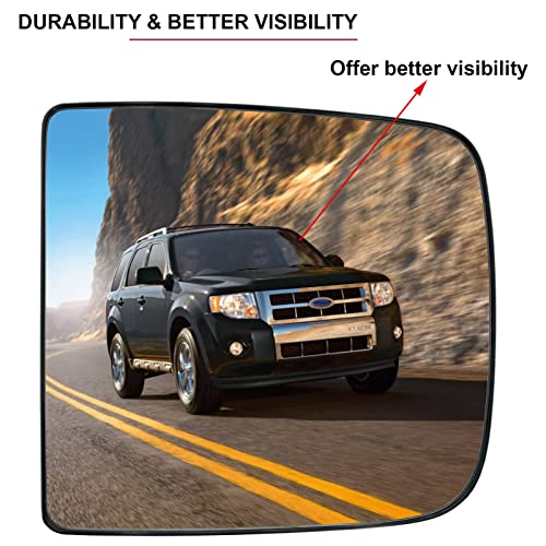 SKARUMMER Driver Left Side Tow Mirror Glass Replacement for 2009-2020 Dodge Ram 1500 2500 3500 4500 5500 Towing Mirrors - Side View Heated Convex Mirror Glass with Rear Holder, Replace 68067727AA - Image 3