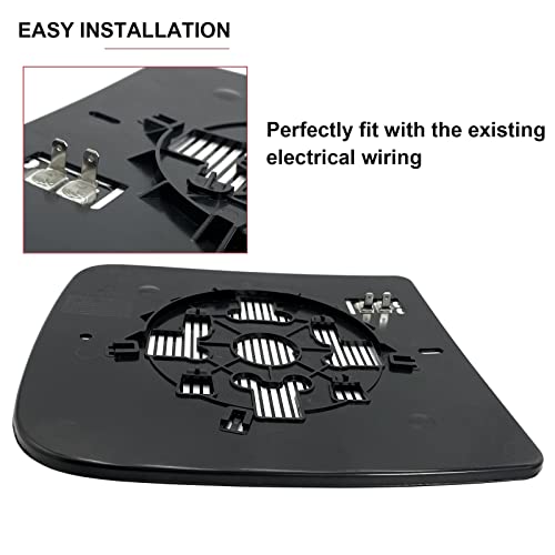 SKARUMMER Driver Left Side Tow Mirror Glass Replacement for 2009-2020 Dodge Ram 1500 2500 3500 4500 5500 Towing Mirrors - Side View Heated Convex Mirror Glass with Rear Holder, Replace 68067727AA - Image 4